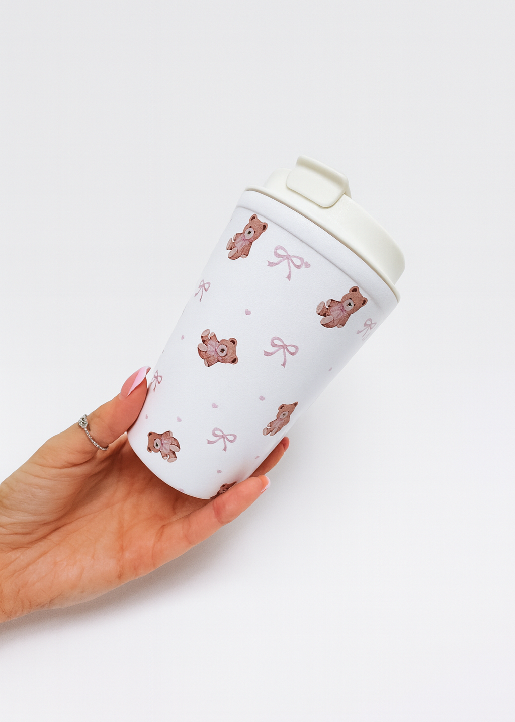 Teddy Bear And Pink Bow Cup