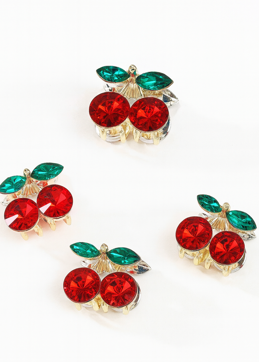 Small cherry hair claw clip