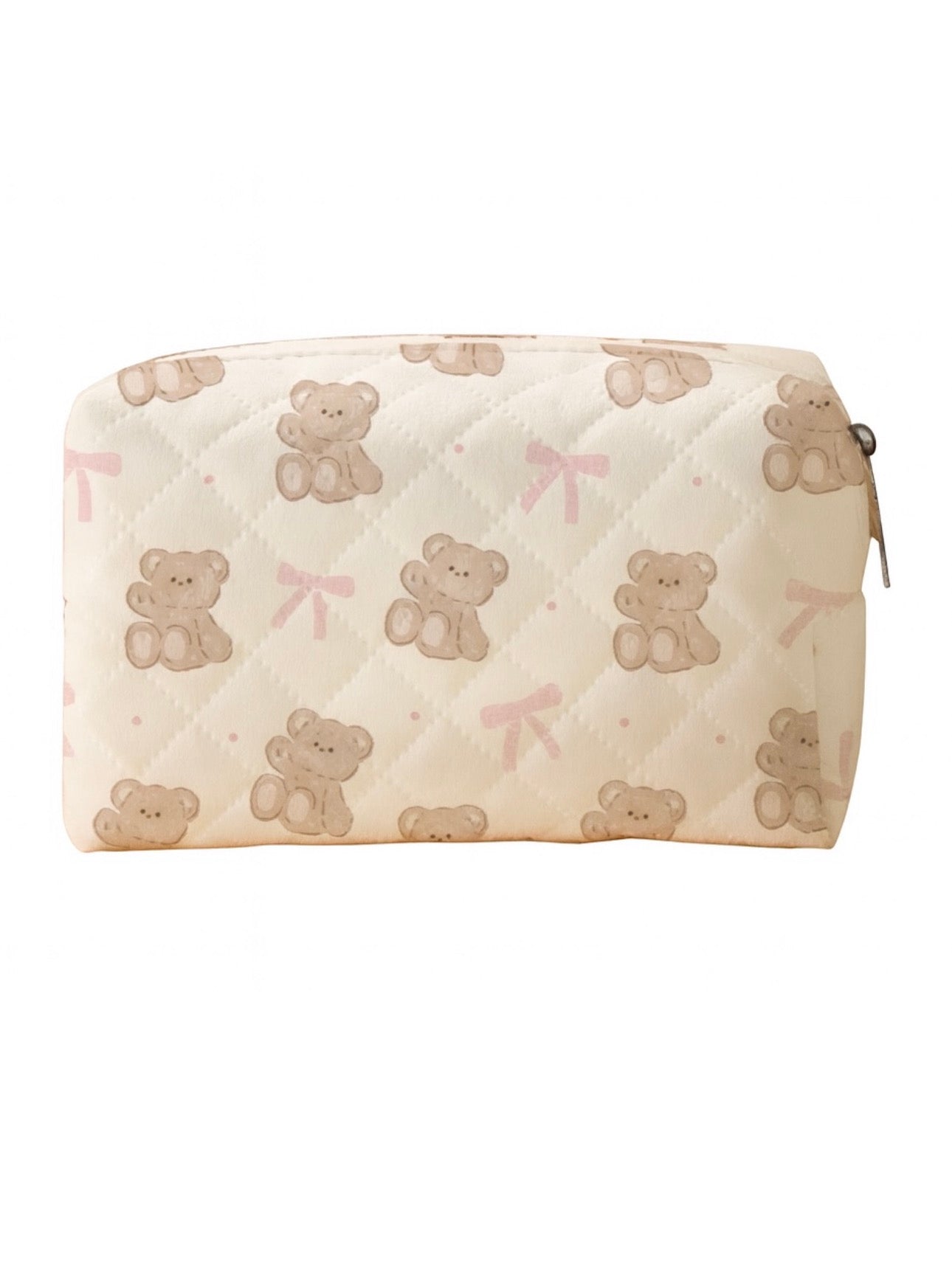 Teddy bow cosmetic bag
