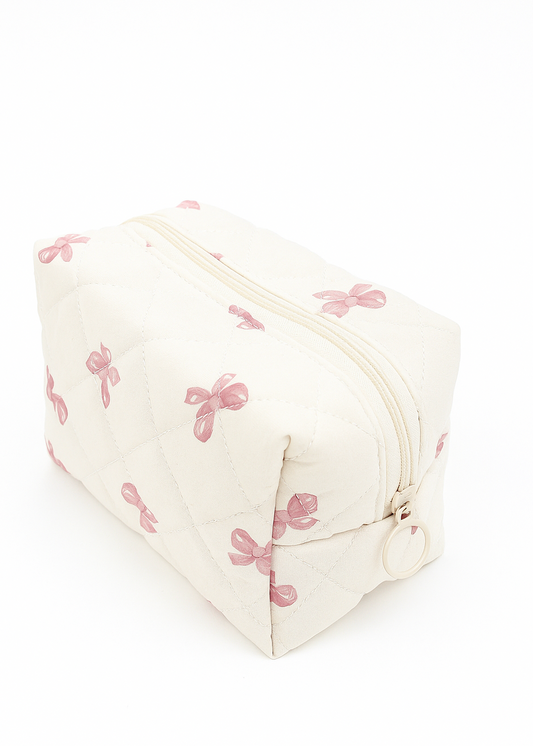 Pink Bow Makeup Bag